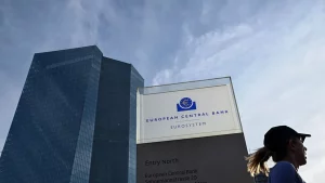 Christine Lagarde lors d’une conférence de presse à la BCE